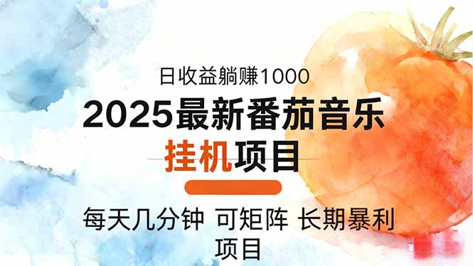2025年最新番茄音乐人挂机项目,每天几分钟,月入1000+,可矩阵,一台…-白马联创