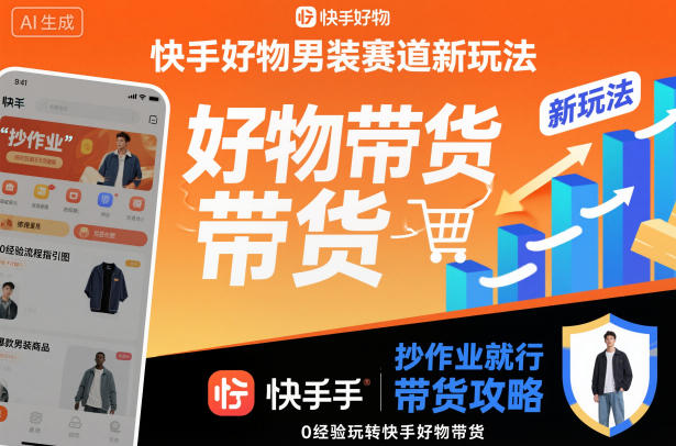 快手好物男装赛道新玩法，抄作业就行，0经验玩转快手好物带货-白马联创