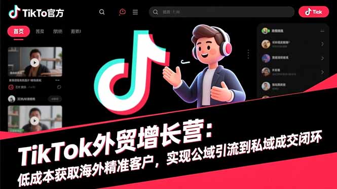 TikTok外贸增长营：低成本获取海外精准客户，实现公域引流到私域成交闭环-白马联创