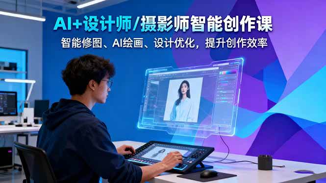 AI+设计师/摄影师智能创作课：智能修图、AI绘画、设计优化，提升创作效率-白马联创