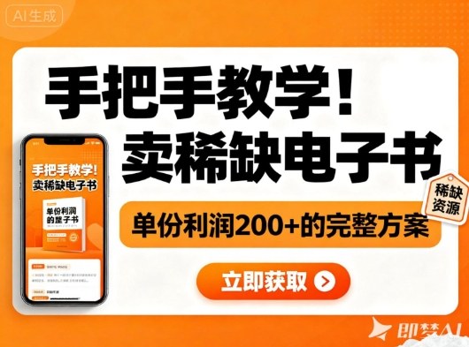 手把手教学！在小红书卖稀缺电子书，单份利润2张+的完整方案-白马联创