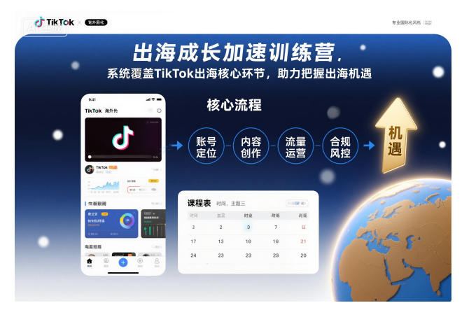 出海成长加速训练营，系统覆盖TikTok出海核心环节，助力把握出海机遇(更新)-白马联创