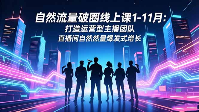 自然流量破圈线上课1-11月：打造运营型主播团队 直播间自然流量爆发式增长-白马联创