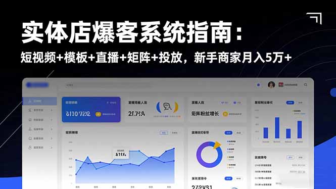 实体店爆客系统指南：短视频+模板+直播+矩阵+投放，新手商家月入5万+-白马联创