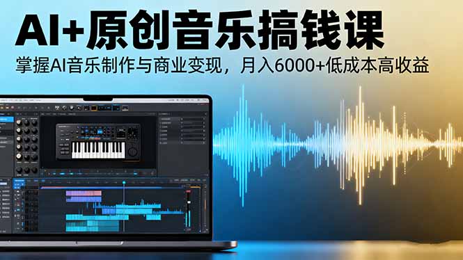 AI+原创音乐搞钱课：掌握AI音乐制作与商业变现，月入6000+低成本高收益-白马联创