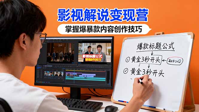 影视解说变现营:通过30+实战案例爆款内容创作技巧,掌握影视解说盈利密码-白马联创