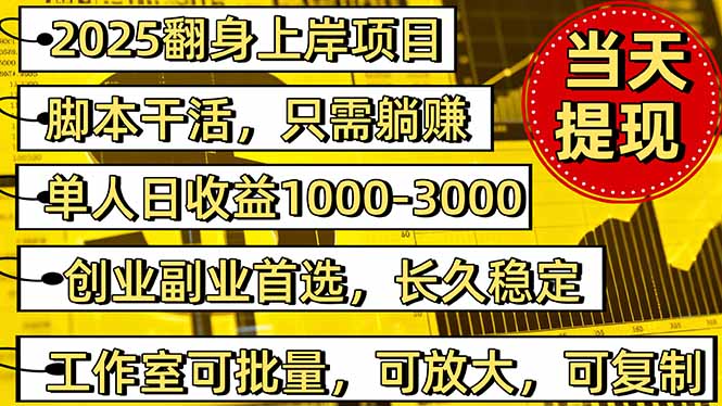 2025翻身上岸项目脚本干活，内部客户经理内部开号，单人日收益1000-300…-白马联创